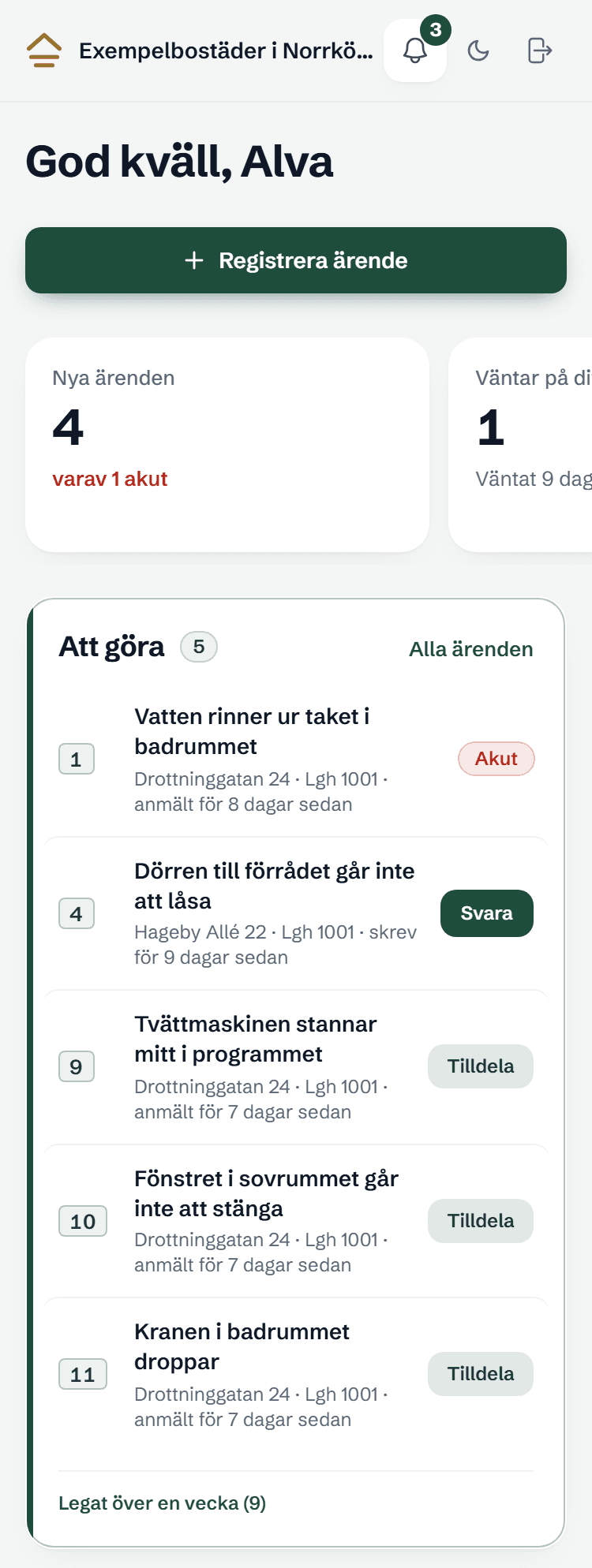 Samma översikt i telefonen.